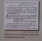 Avisannonse for salg av Kunta Kinte og hans overlevende medpassasjerer